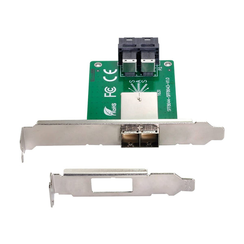 chenyang Mini SAS 2 SFF-8644 to 2 SFF-8643 HD Data Server Converter Adapter with Bracket