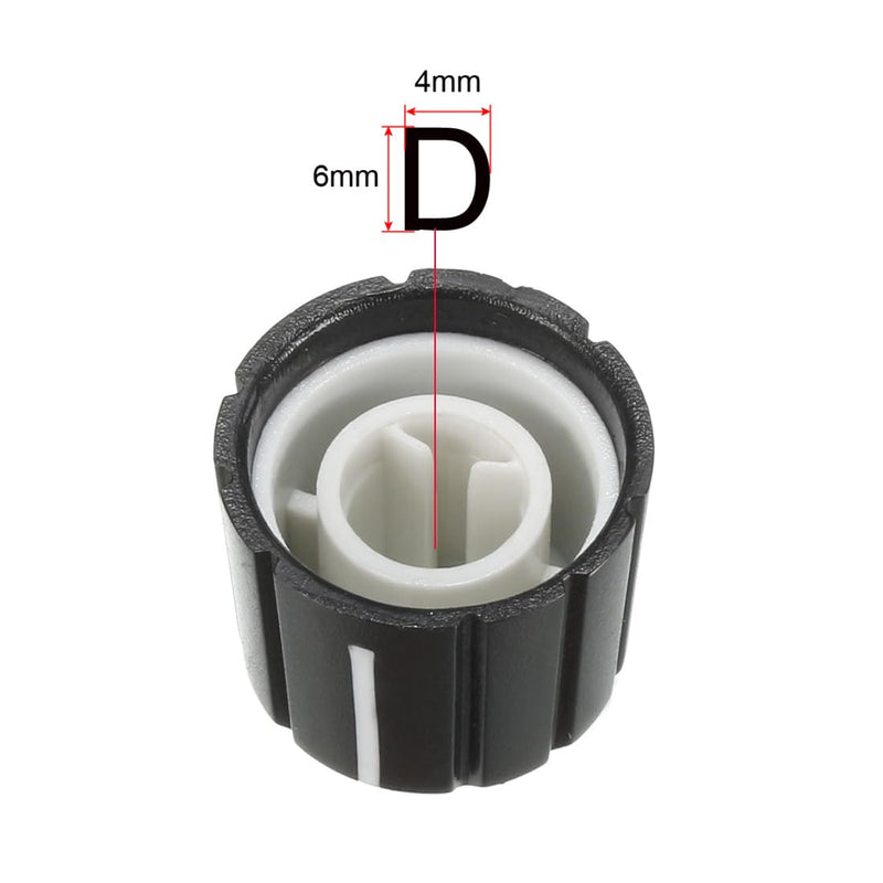 uxcell 20Pcs 15x13.5mm Plastic Potentiometer Rotary Knob for 4x6mm Diameter D Type Shaft Guitar Volume Knob.