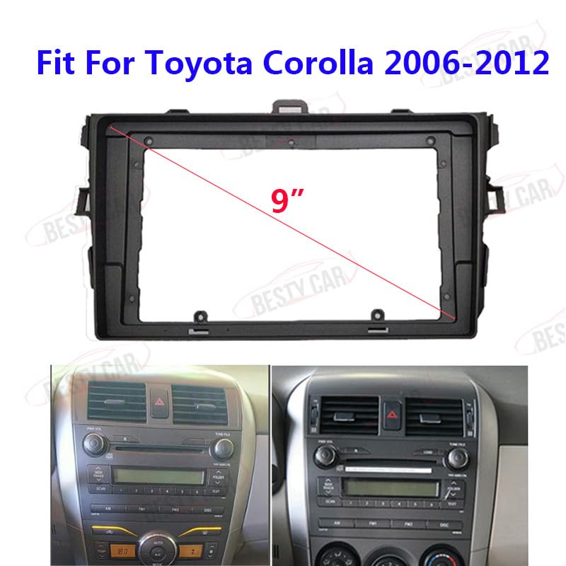 Fits for Toyota Corolla 2006-2012 Car Radio Stereo Fascia Frame Double DIN 9 inch Dash Installation Mounting Kit