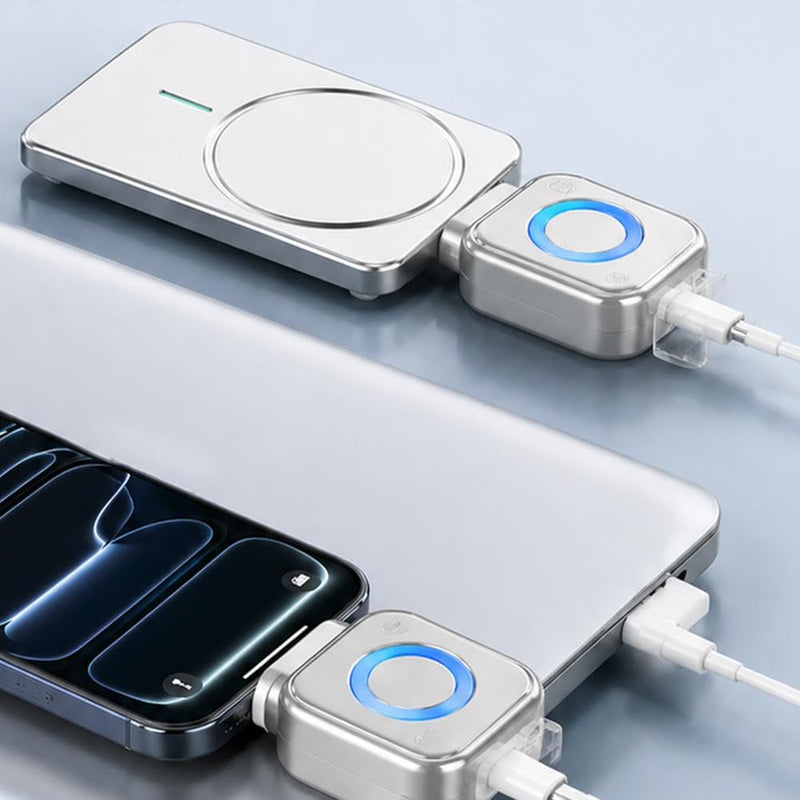 140W Fast Charging Auto Disconnect Adapter, Smart Battery Protection Charger Splitter, Full Charge Auto Cut-Off, LED Indicator, Compatible with iOS, Android, Tablets