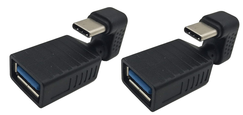 Traovien USB C 180 Degree Adapter, (2 Pack) USB Type C U Shape Adapter,180 Degree USB C Male to USB 3.0 A Female Adapter Convertor Extension for Laptop, Tablet, Mobile Phone