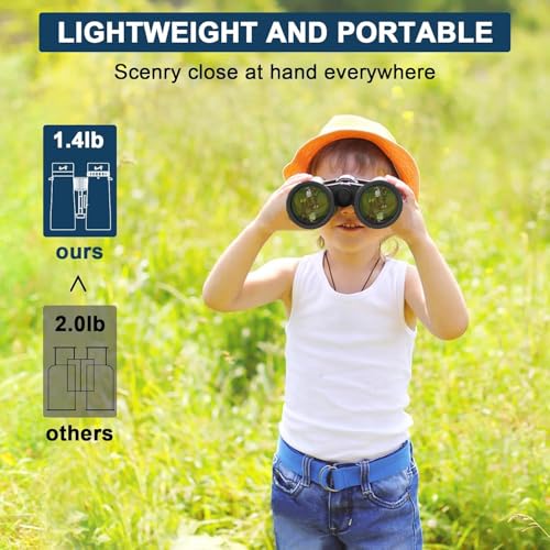 12x42 HD Waterproof Binoculars for Adults,Compact Binocular for Cruise Ship Black