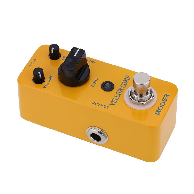 Yellow Comp Micro Mini Optical Compressor Guitar Effect Pedal – True Bypass, Smooth Compression, Aluminum Alloy Chassis