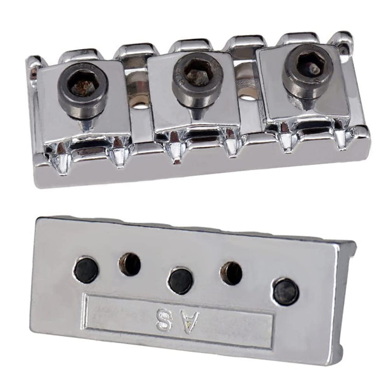 R3 Electric Guitar String Locking Nut for Floyd Rose Tremolo Bridge 43mm (Chrome with black nut) Chrome with black nut