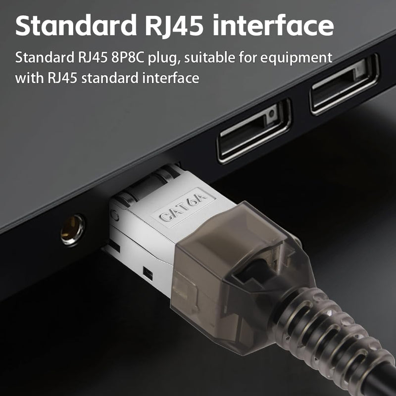 AXFEE 10 x RJ45 Connectors Tool-Free, CAT6A CAT6 Network Plug, Compatible with Cat6A Cat6 Cables, LAN Plug, LSA Fully Shielded, Ideal for Home and Office Networks # 10 pieces for Cat6A Cat6