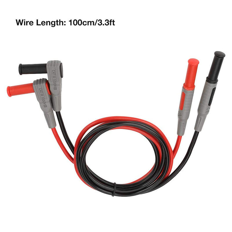 Multimeter Probe Test Cable, P1033 4 mm Test Leads, Banana Plug Test Lead, Angle to Straight Multimeter Wire Cable, Test Leads for Multimeter