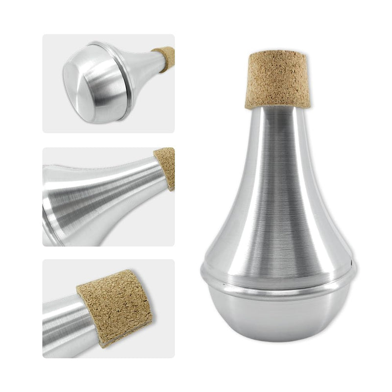 Aluminum Trumpet Mute – Practice Mute for Trumpet with Cork, Accessories for Brass Instruments Compact & Lightweight, Fit for Quiet Training, Home, Studio & Travel Style 1