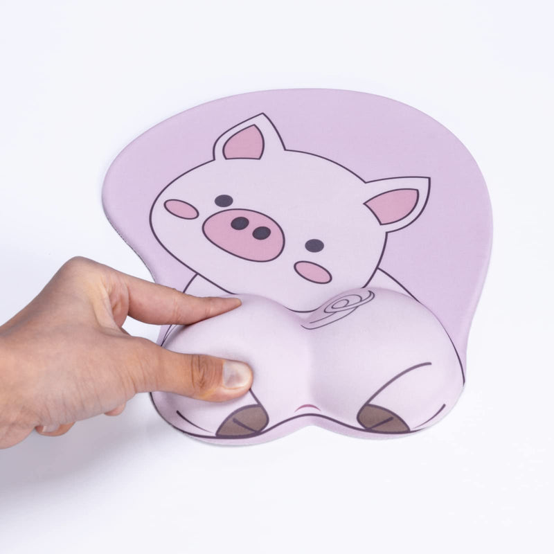 Mouse Pad Wrist Support, KAIGOBOX Mouse Pad, Kawaii Pink Mouse Pad with Piggy Pattern, Desktop Computer Laptop Ergonomic Mouse Pad for Wireless Mouse, Mousepad with Wrist Rest for Gaming Home Office