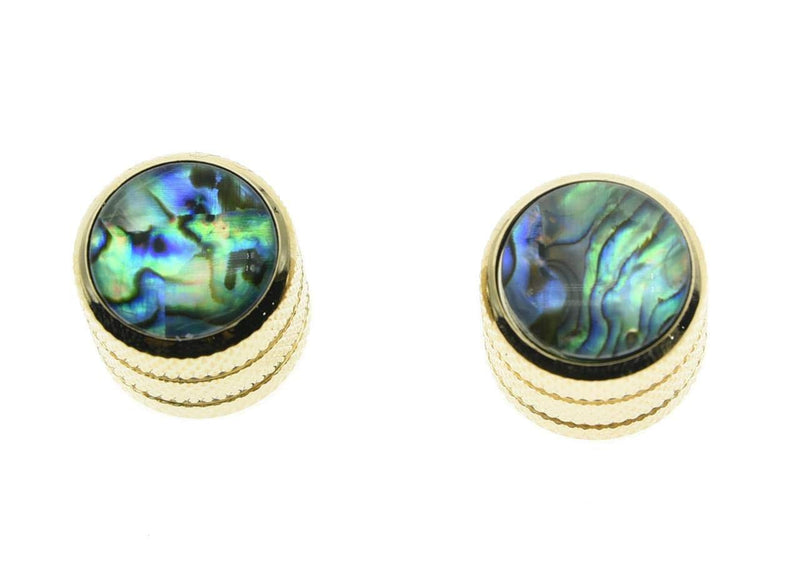 Dopro 2pcs Push on Fit Abalone Top Guitar Dome Knobs or Bass Knob Fits Tele Telecaster Gold