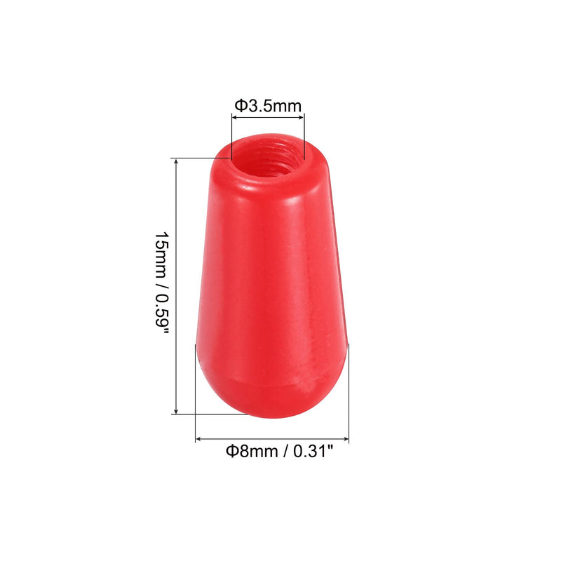 MECCANIXITY 2Pcs Guitar 3 Way Pickup Switch Tip M3.5 Plastic Toggle Switch Knobs for LP Electric Guitar, Red