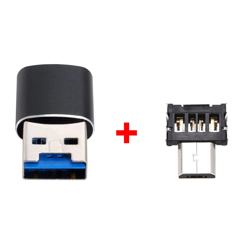 Xiwai USB 3.0 to Micro SD SDXC TF Card Reader with Micro USB 5pin OTG Adapter for Tablet/Cell Phone Black Reader+Micro Connector