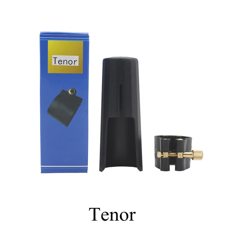 OriGlam Woodwinds Tenor Saxophone Mouthpiece Cap, Leather Ligature Fastener with Plastic Mouthpiece Cap for Sax Saxophone (Tenor)