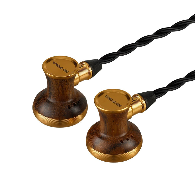 SIVGA M300 Wooden HiFi Wired Earbuds, 15.4mm Driver, 3.5mm Plug | African ebony housing, graphene diaphragm, and silver-plated OFC cable for spacious HiFi sound, rich bass, and clear detail.
