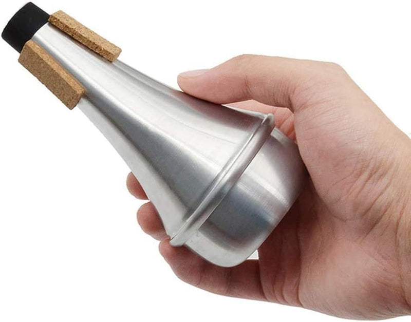[AUSTRALIA] - 3 Pack Trumpet Mouthpiece (3C 5C 7C) with Lightweight Aluminum Practice Trumpet Mute Silencer Fit for Yamaha Bach Conn King Replacement Musical Instruments Accessories, Silver 