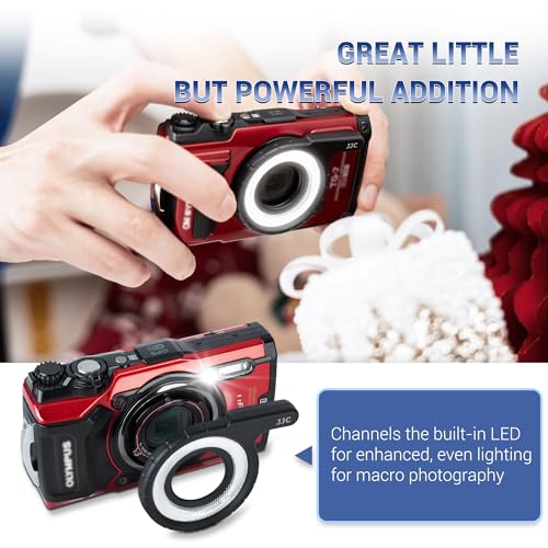 JJC LED Light Guide Ring for Olympus TG-7 TG-6 TG-5 TG-4 TG-3 TG-2 TG-1 Replaces LG-1 Light Guide