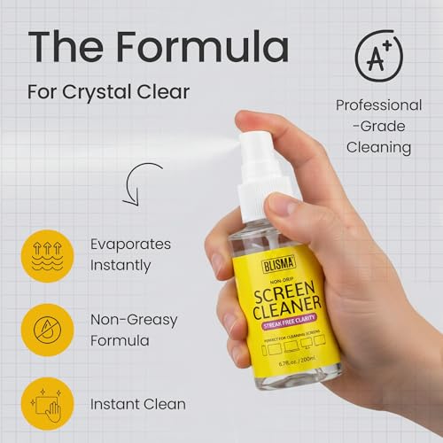 Screen Cleaner Kit 6.7 Fl Oz Spray, Microfiber Cloth & Glove BLISMA Screen Cleaner