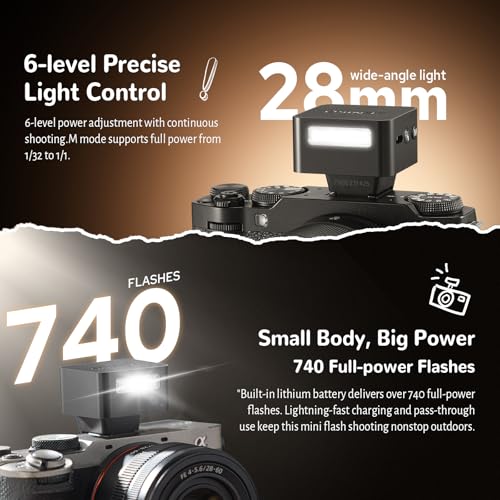 ZENIKO ZT08 F TTL Mini Flash,740 Full Power On-Camera Flash for Fujifilm ZT08-F for Fujifilm (Black)