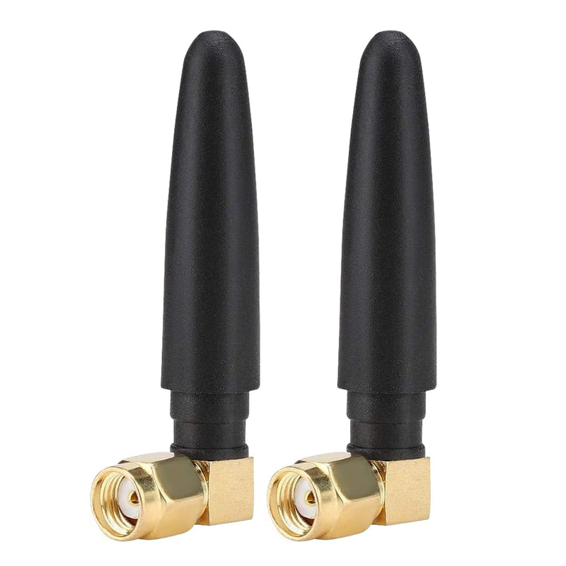 Mini Dual Band WiFi Antenna 2.4GHz 5GHz 5.8GHz MIMO RP-SMA Male Right Angle connectors for WiFi FPV USB Adapter Computer PCIe Card, Wireless Back Up Camera WiFi Router (2-Pack)