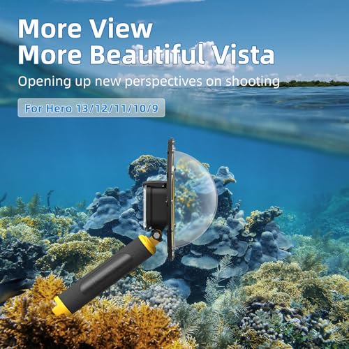 AFAITH Gopro Dome Port for GoPro Hero 9/10/11/12/13 Black, Underwater 6 Inch Acrylic Dome Port with Waterproof Cover Case + Floating Bobber Handle + Trigger GoPro Hero 12/11/10/9 Black