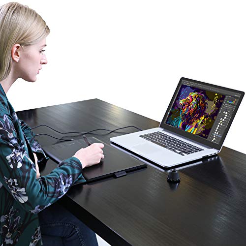 HUION Inspiroy H1060P Graphics Drawing Tablet with 8192 Pressure Sensitivity Battery-Free Stylus and 12 Customized Hot Keys, 10 x 6.25 inches Digital Art Tablet and Large Size Glove