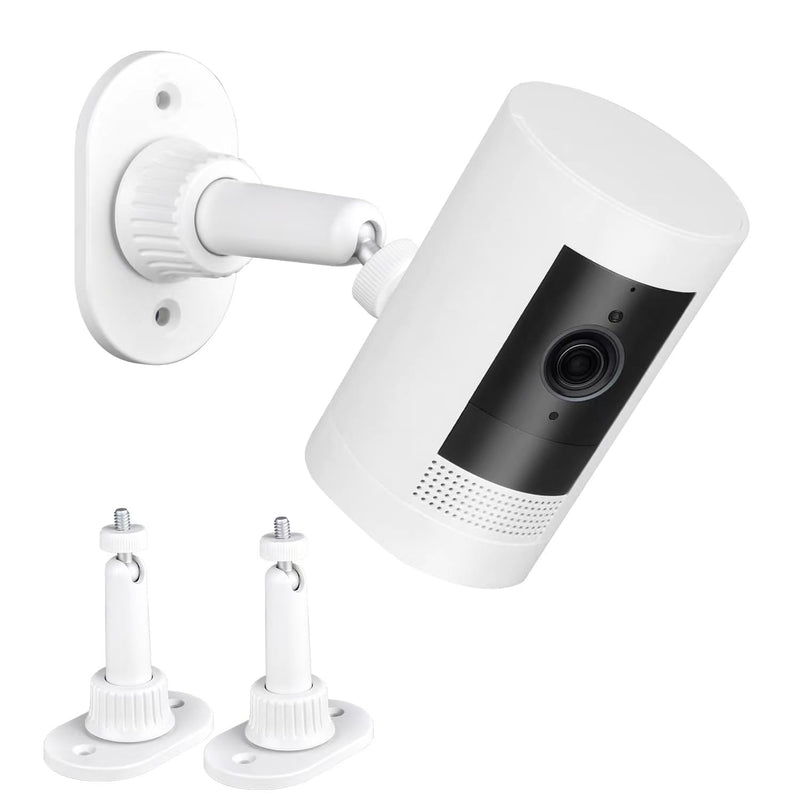 2Pack Strong Adhesive Wall Mount Compatible with Ring Stick Up Cam Wired/Battery and Ring Indoor Cam HD Security Camera,360 Degree Adjustable Mounting Bracket for Camera with 1/4 Screw Head