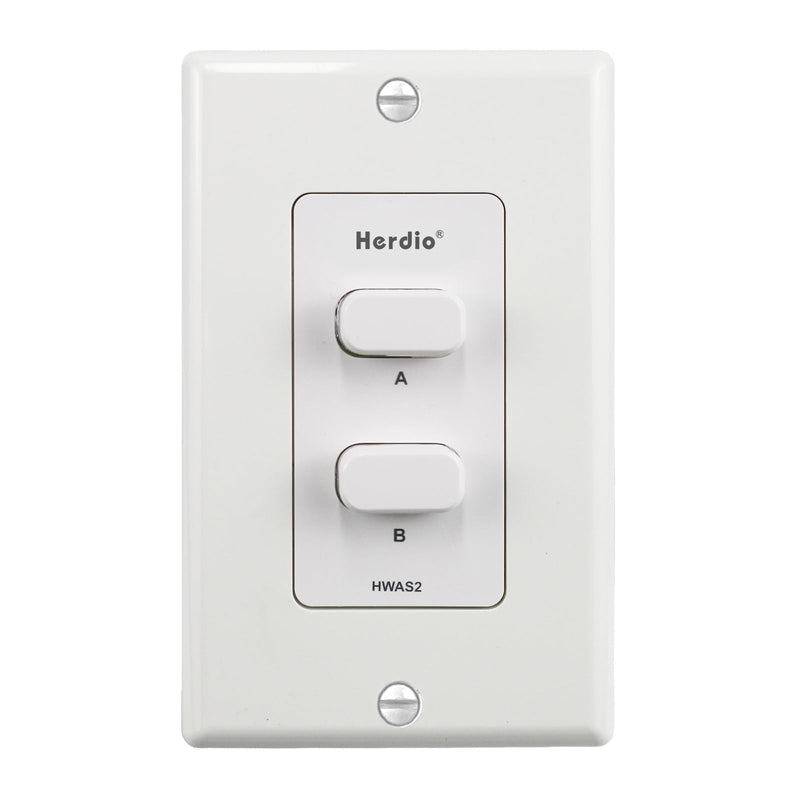 [AUSTRALIA] - Herdio in-Wall Speaker Selector Switch - 2 Channel Home Audio Speakers Controller for Pair of Speakers - Support 120W Peak Power Per Channel 