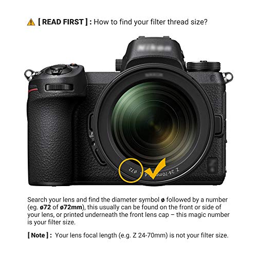 JJC 72mm ND Filter ND1000 Fixed 10-Stop Neutral Density for Camera Lens