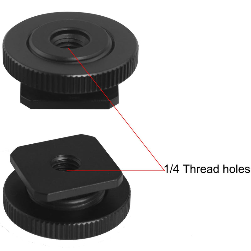 [AUSTRALIA] - 1 Set Hot Cold Shoe Bracket Holder Extension Flash Head Phone Holder 5/8 Male to 1/4 Female Single Tier 1/4 Male Adapter Screw Aluminium Alloy SLR Camera Universal for Lights Travel Tripods 