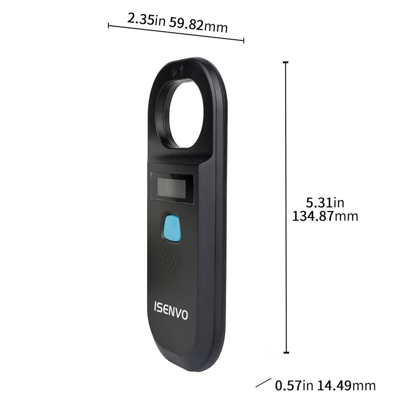[AUSTRALIA] - Pet Microchip Scanner Rechargeable RFID EMID Micro Chip Reader Scanner 134.2kHz 125kHz 15 Digits Pet Chip ID Scanner for Animal/Pets/Pigs/Dogs/Cats (190A) 