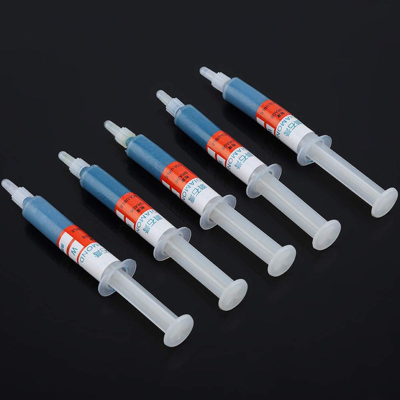 Akozon Diamond Grinding Paste 5 Pieces/Set Diamond Lapping Paste Polishing Paste Diamond Grinding Lapping Compound Compound Syringes (W5#2000)