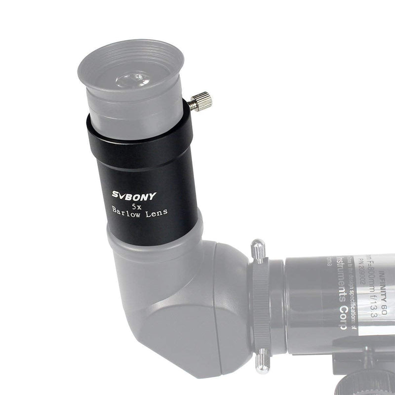SVBONY Telescope Barlow Lens, 1.25 Inch Telescope Accessory, Fully Multi Coated Broadband Green Film Barlow Lens 5X for Telescope Eyepiece