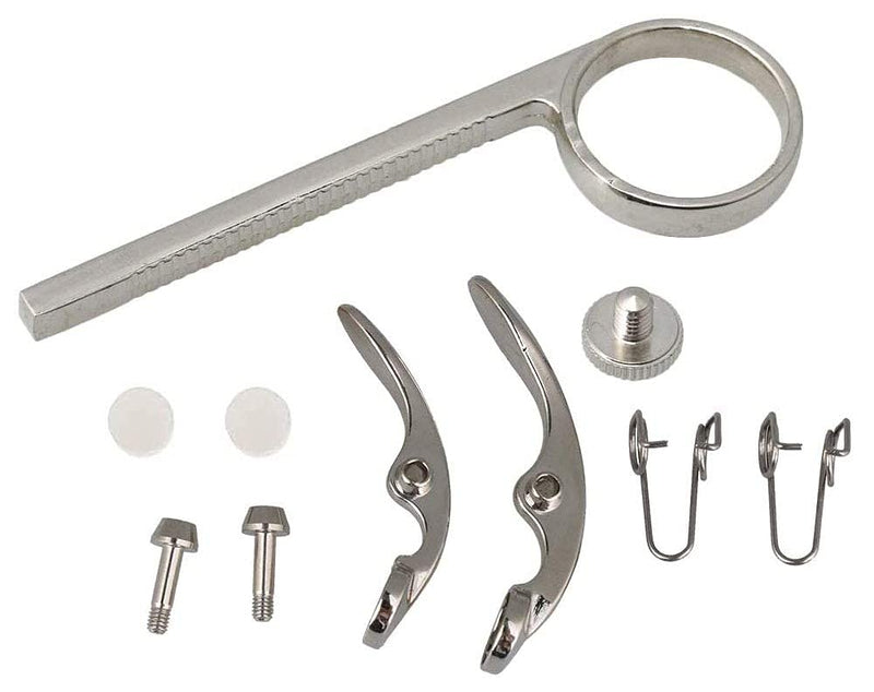 [AUSTRALIA] - Trumpet Repair Kit Trumpet Finger Buttons Valve Cap Screw Drain Valve Key Piston Spring Trumpet Valve Replacement Parts Silver 