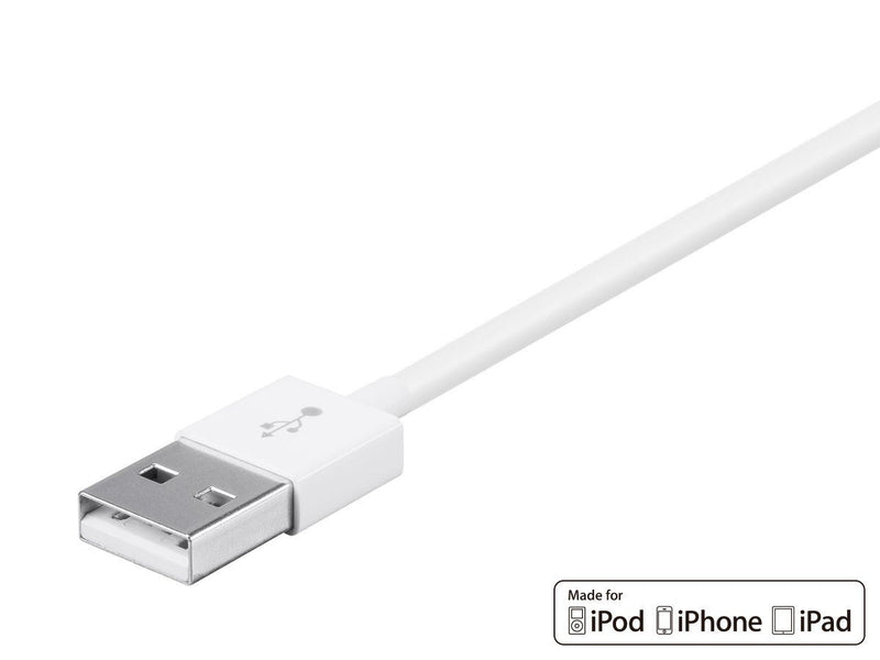 Monoprice Lightning to USB Type-A Charging Cable - Apple MFi Certified, 3 Feet, White - Essential Series (Pack of 5) 3ft (Pack of 5)