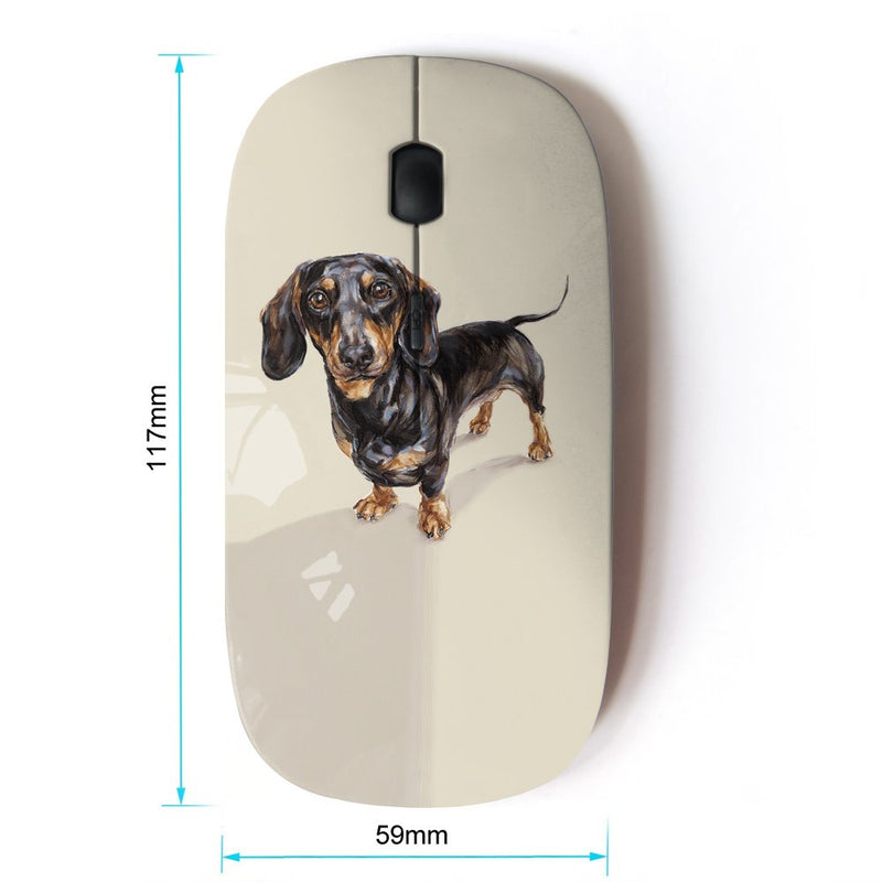 KOOLmouse [ Optical 2.4G Wireless Mouse ] [ Dachshund Badger Dog Black Brown ]