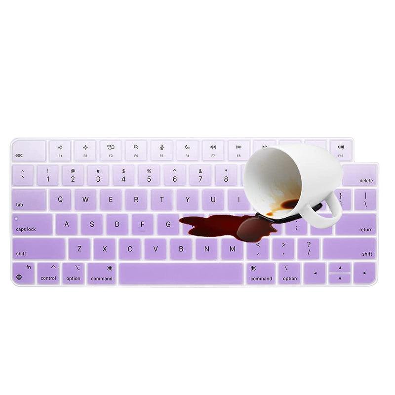 Keyboard Cover for Apple iMac 24 Inch Magic Keyboard Cover with Touch ID, Thinnest Keyboard Skin for 2022 2021 iMac 24 Model A2449 A2450, iMac Magic M1 Chip Keyboard Accessories-Glpurple Gradualpurple