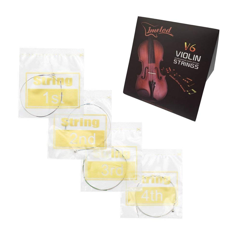 Violin strings Universal Full Set (G-D-A-E) violin Fiddle String Strings Steel Core Nickel-silver Wound with Nickel-plated Ball End for 4/4 3/4 1/2 1/4 Violins 1 Set