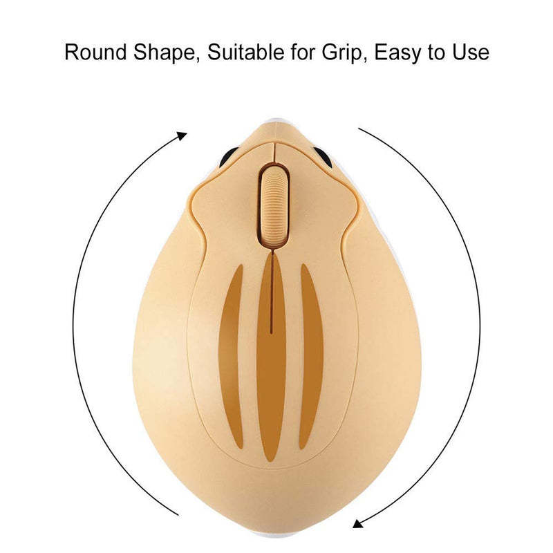 CHUYI Animal Wireless Mouse Cute Hamster Mouse Small Optical Portable Cordless Mice for Travel School for Computer Laptop PC for Kids (Yellow) Yellow