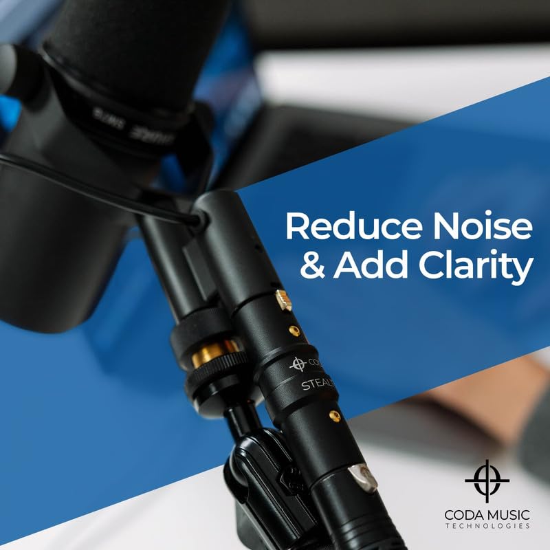 Coda MB-Stealth in-Line Microphone Preamp Mic Gain Booster for Dynamic and Ribbon Mics - 48V Phantom Power Mic Preamp with 28 db Clean Gain, Ultra Low Noise, Enhance Your Podcast or Livestream