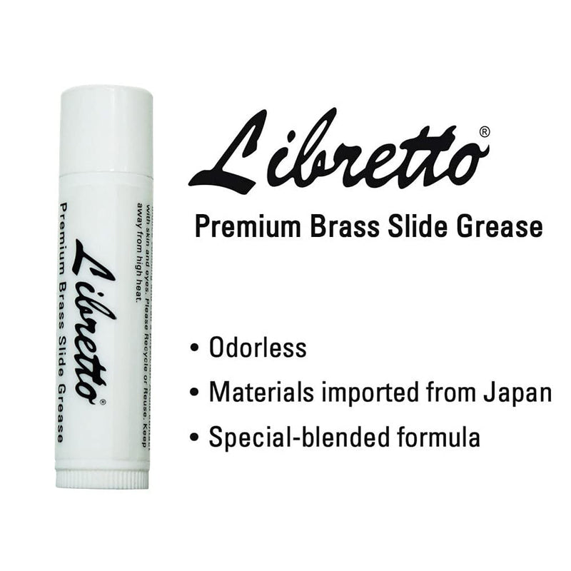 Libretto Premium Brass Slide Grease Stick, 0.16 oz (5 ml), Odorless & Pure, Great Materials from Japan, 100% Special-blended Formula, Thick & Sticky, Best to Extend Life of Trumpet, French Horn & Tuba Slide Grease (1 pack)