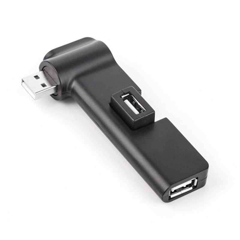 Faoyliye Mini USB 2.0 Hub 4 Port USB Hub,[90°/180° Degree Rotatable] USB Hub USB Extension for Mouse, Keyboard, Hard Drive or More USB Devices - Black USB2.0