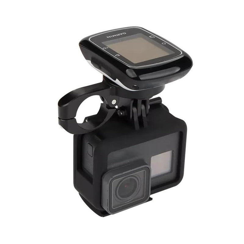 Bike Computer Mount For Aero Bars - Aero Bar Bike Computer Mount For Garmin Edge, Aero Bar Computer Mount Compatible with Garmin GPS Bike Computer, Wahoo, Bryton, Cateye, GoPro Full Range & Flashlight Black