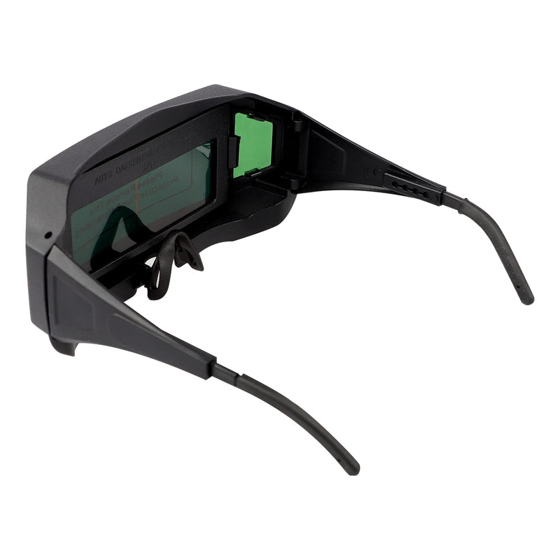 Holiberty Panoramic View Welding Glasses Solar Powered Auto Darkening Welding Lens Safety Eye Protection Goggles Weld Tool Black