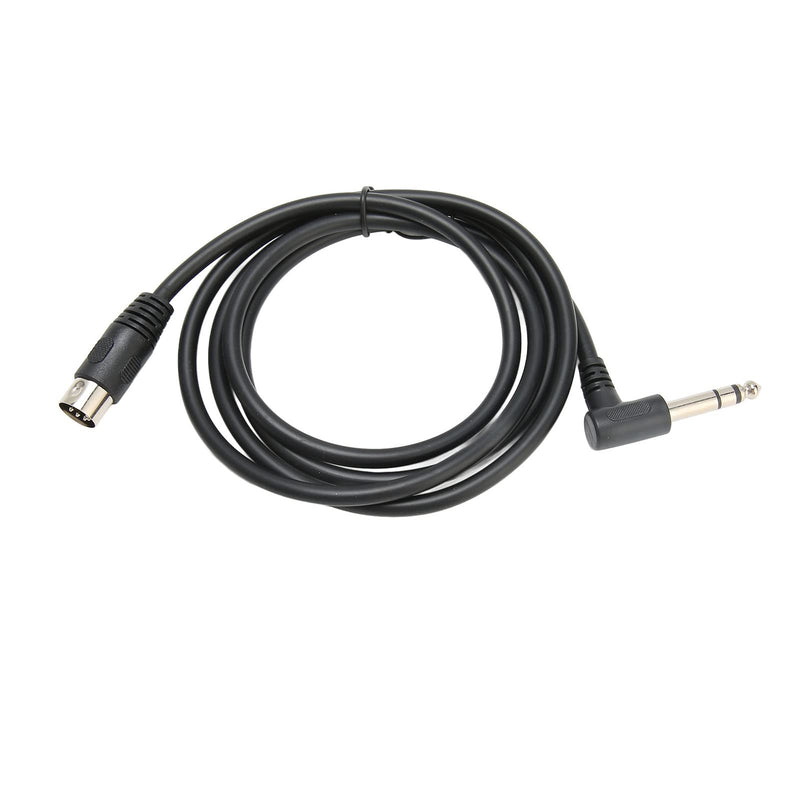 Goshyda 1/4 Inch to DIN 5 Pin Cable, 90 Degree 6.35mm Male to MIDI 5Pin Male TRS Stereo Audio Cable for Speaker, Amplifier, Mixer, MIDI Keyboard, 4.9ft