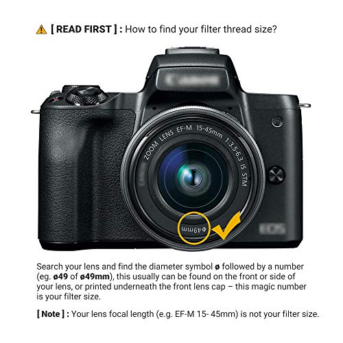 JJC 49mm Star Filter Cross Screen Starburst Filter Kit for Camera Lens