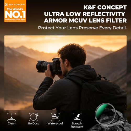 K&F CONCEPT 77mm HD Armor & Ultra Low Reflectivity MCUV Lens Filter