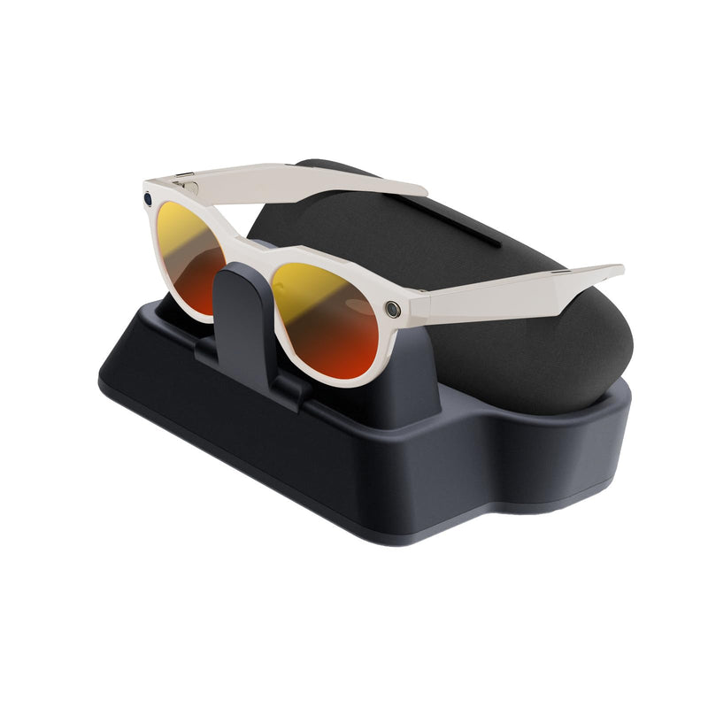 V2 Dual Charging Dock and Organizer for Meta Smart Glasses (Gen 1/2) | Simultaneous Charger Stand for Both Glasses and Case