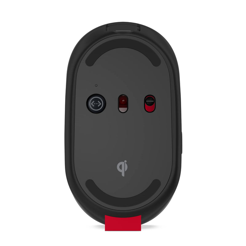 Lenovo Go Multi-Device Wireless Mouse, 2.4GHz Nano USB-C Receiver, Bluetooth, Adjustable DPI, USB-C Rechargeable Battery, Qi Wireless Charging, Ambidextrous, GY51C21211, Grey