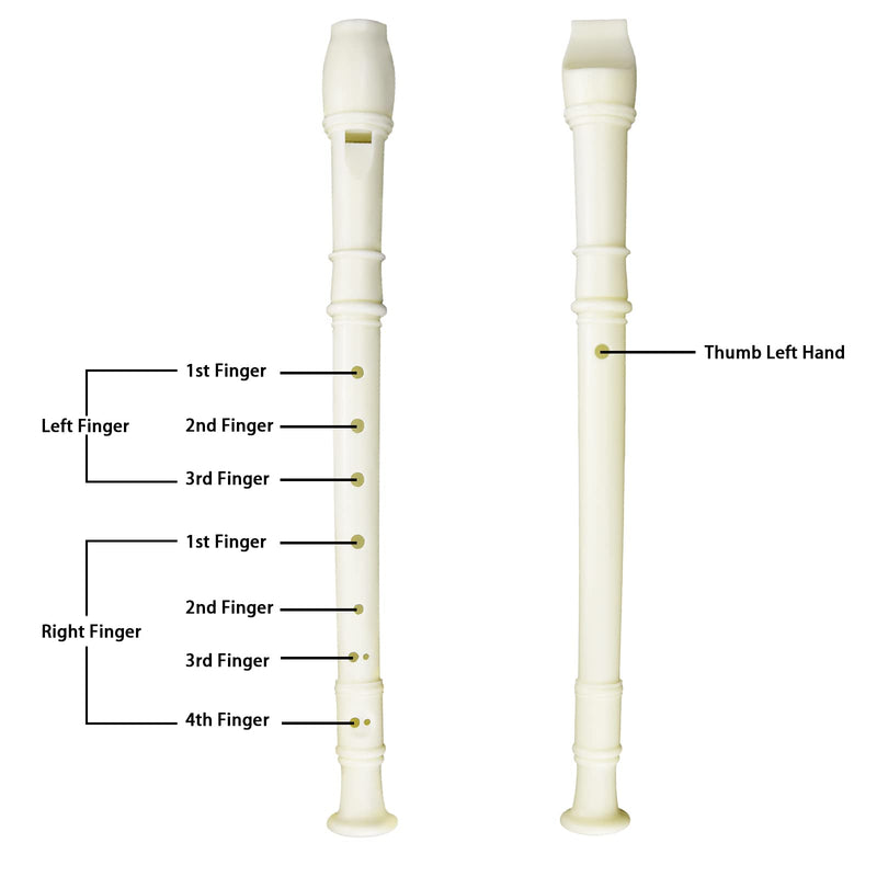 3 Pack 8 Hole Soprano Recorders Descant Flute With Cleaning Rod German Style for Beginner Graduation or Back to School Gift (blue, pink, white) blue, pink, white