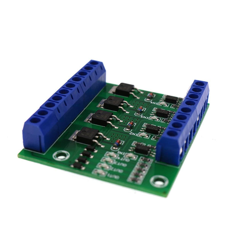 Mosfet PCB PWM 4 Channel PLC Amplifier Mosfet Module 8 Channels PWM 4 Channel MOS FET Module, PLC Amplifier Circuit Board Driver Module PCB Module Driver 3-20V to 3.7-27VDC, 10A
