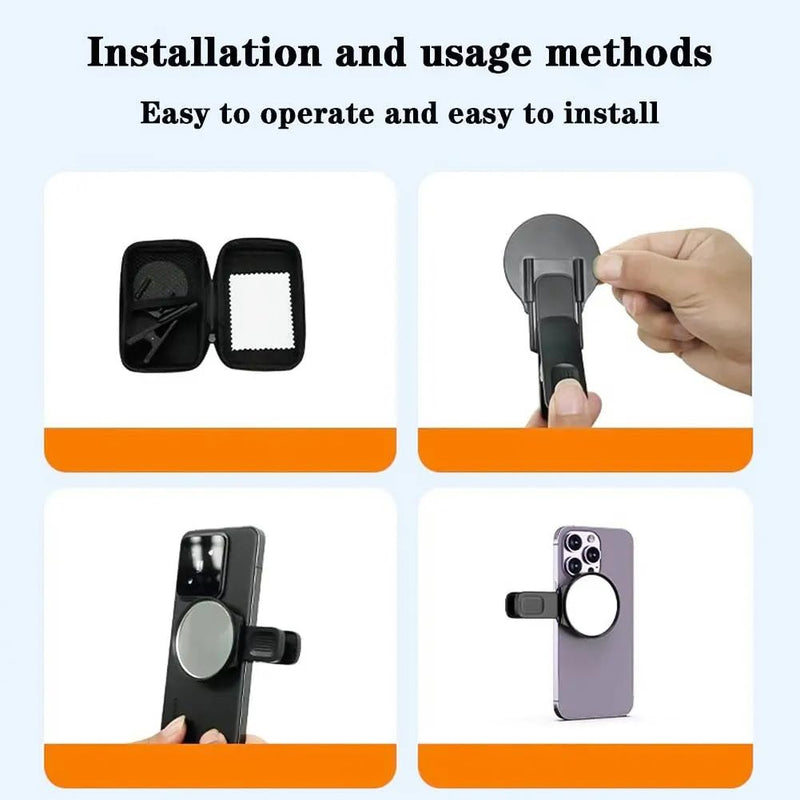 Selfie Mirror Compact Phone Mirror Universal Phone Clip for iPhone 15/14/13/12 Android Samsung Smartphone Selfie Vlog Accessories